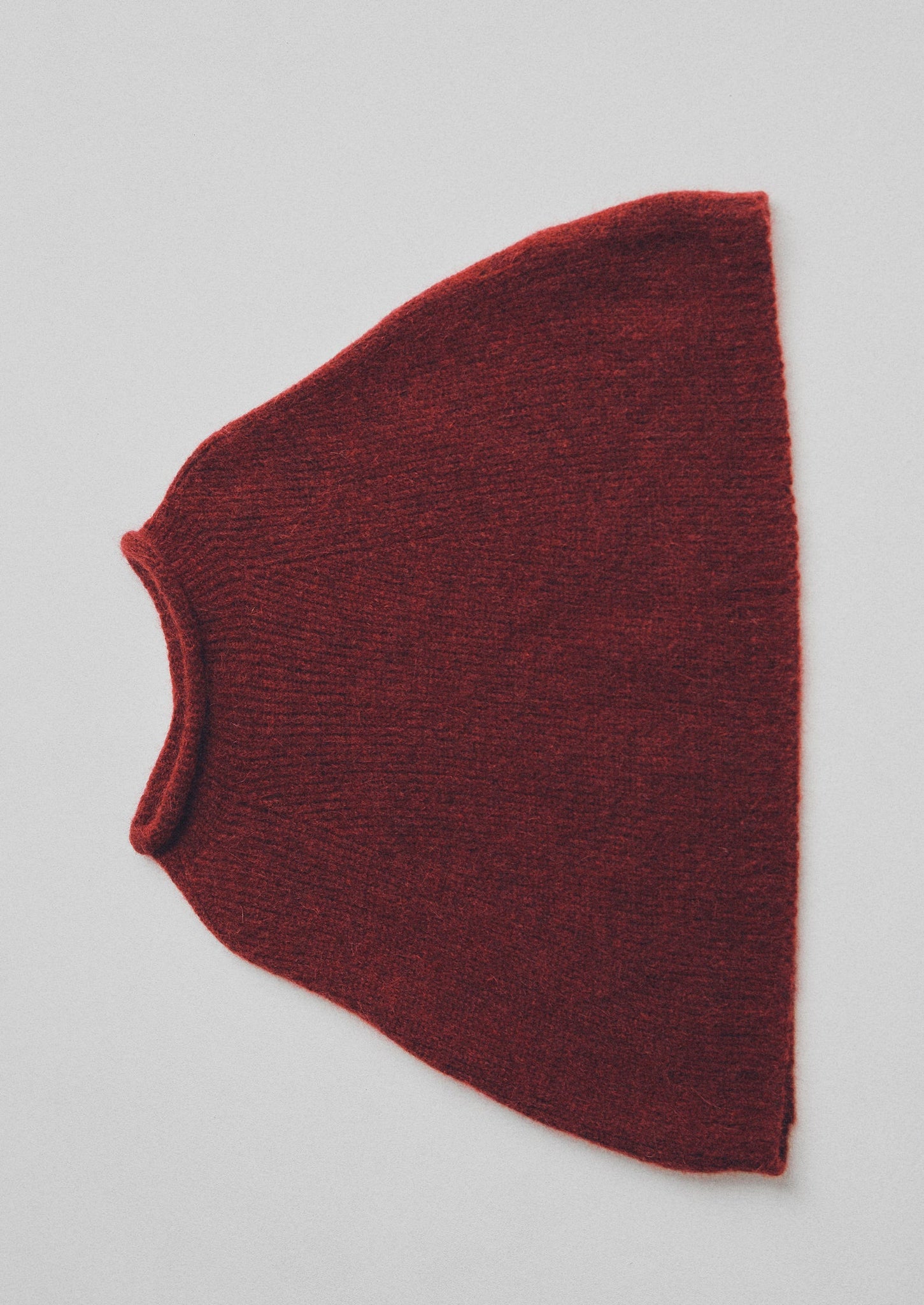 Lofty Alpaca Blend Knitted Poncho | Carmine Red