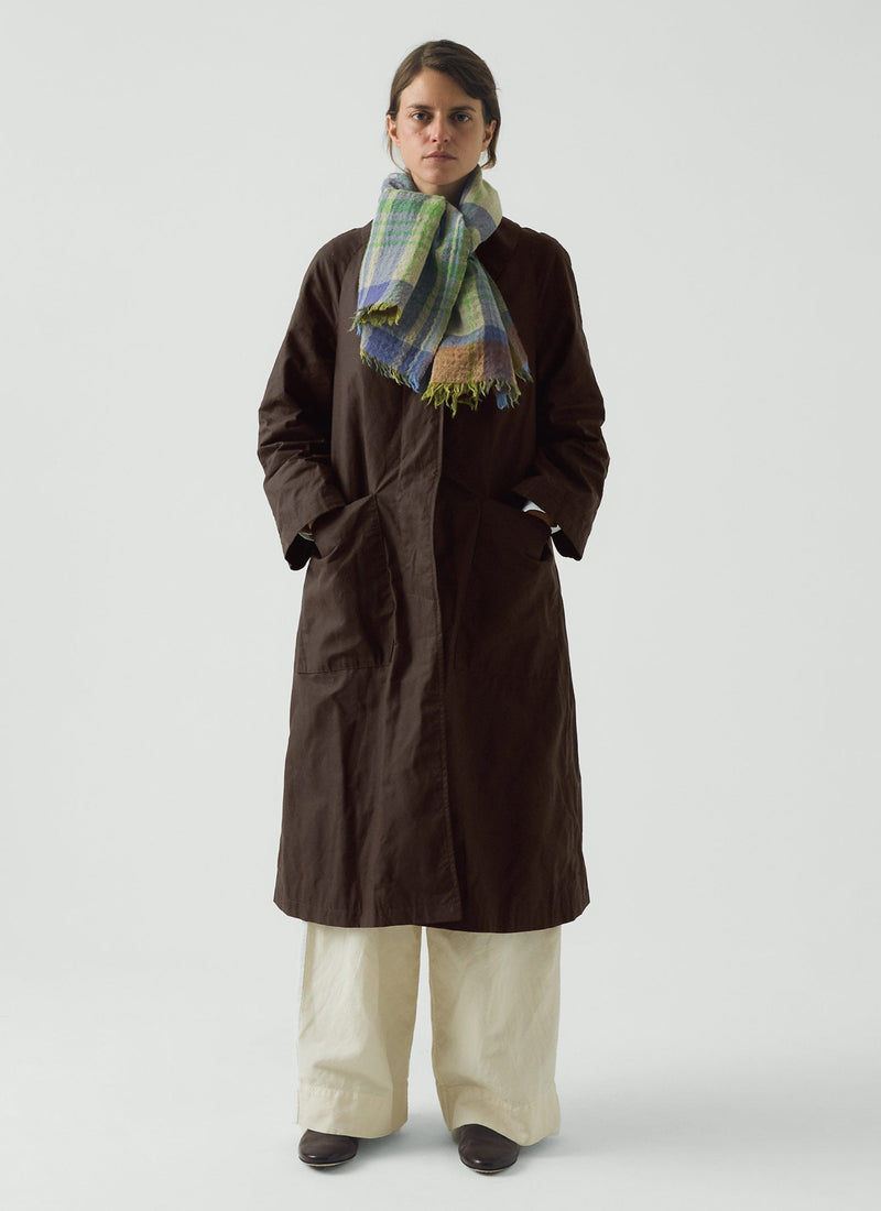 Large Check Boiled Wool Scarf | Soya/Multi