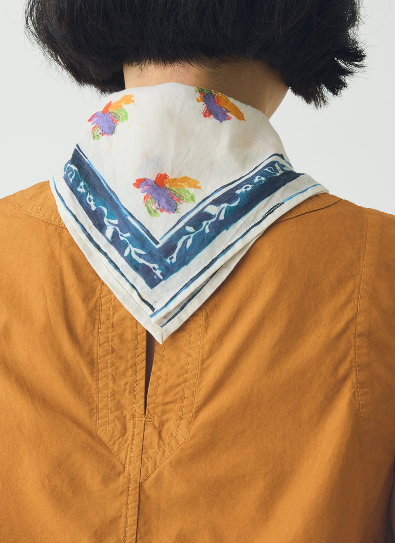 Table Setting Print Cotton Bandana | Ecru Multi