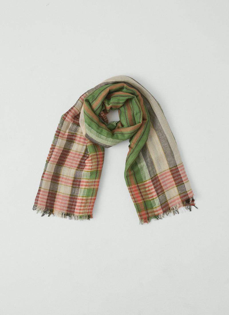 Mixed Stripe Scarf | Avocado Rind/Jade