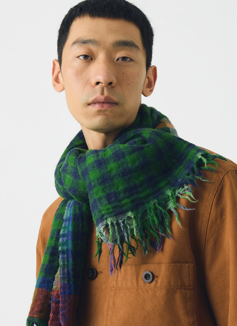 Fen Wool Knot Scarf | Grass Green/Multi