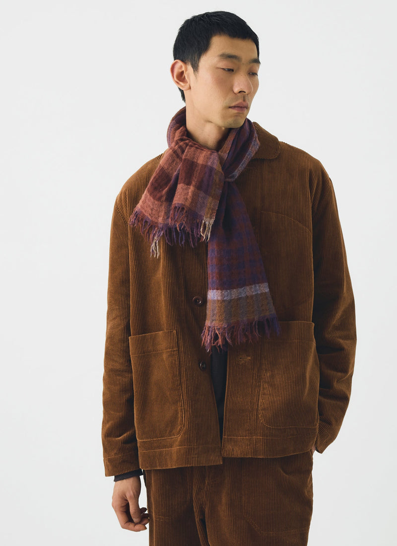 Fen Wool Knot Scarf | Dark Aubergine