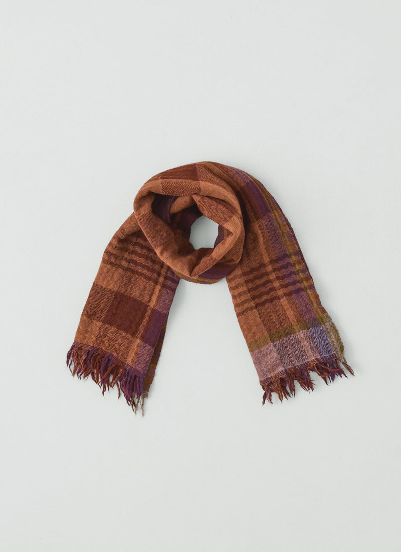 Fen Wool Knot Scarf | Dark Aubergine