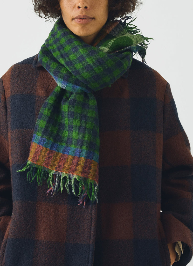 Fen Wool Knot Scarf | Grass Green/Multi