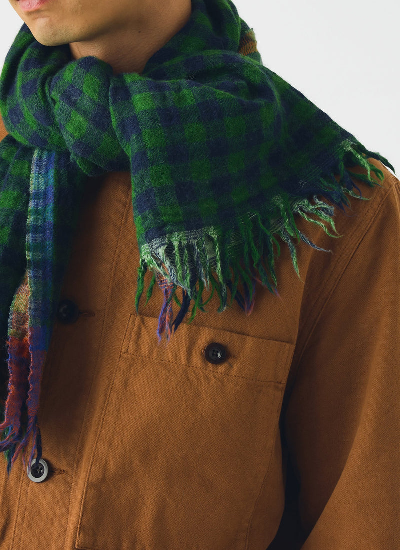 Fen Wool Knot Scarf | Grass Green/Multi