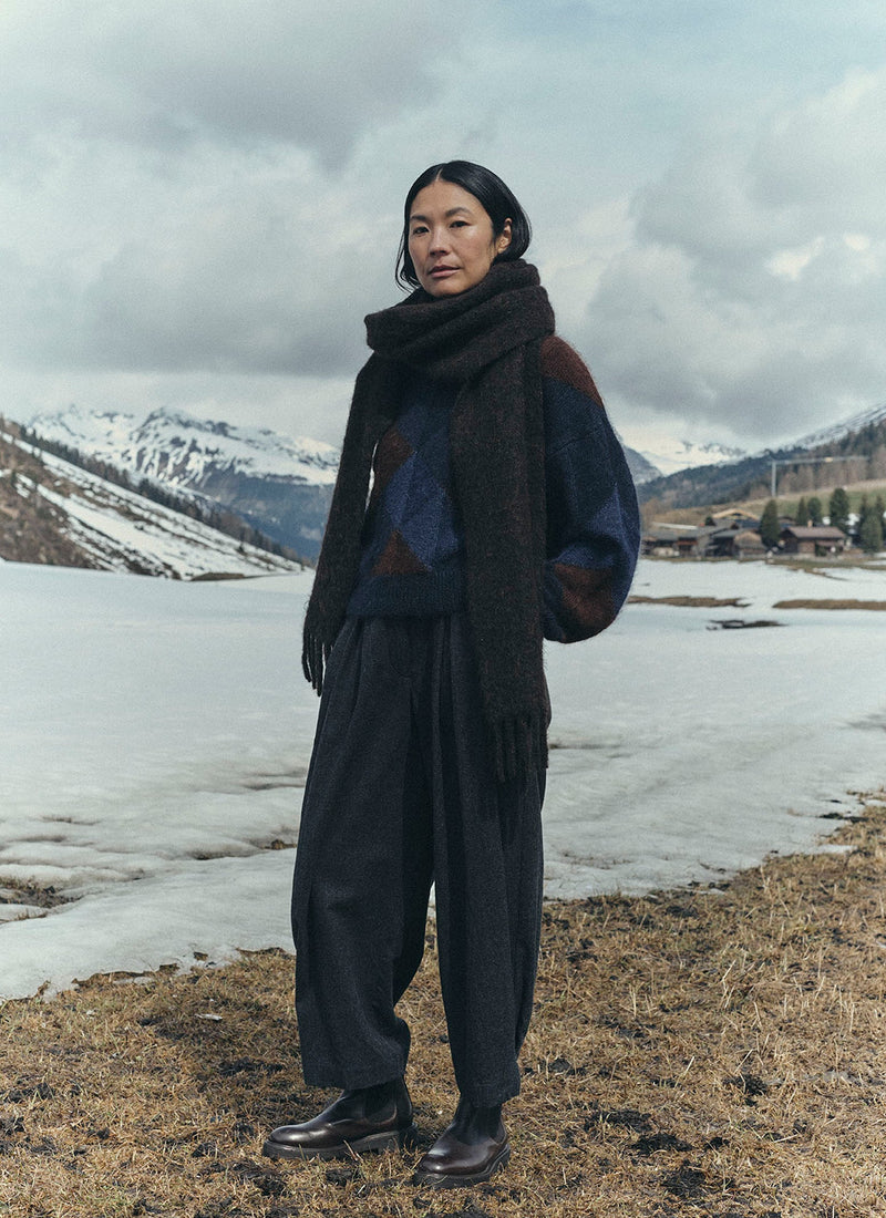 Textured Scarf | Black Walnut