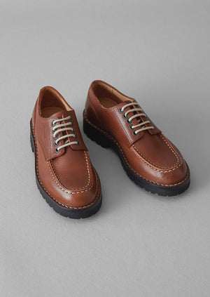 Fracap Leather Postman Shoes | Brown