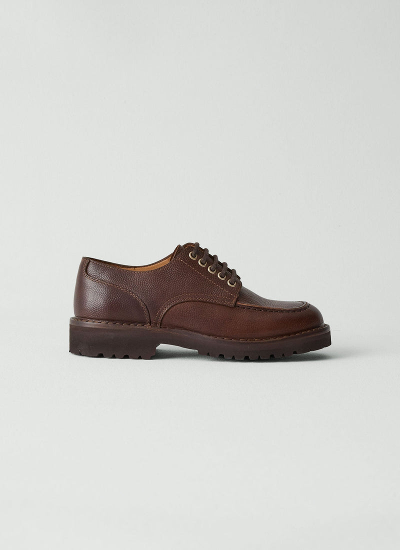 Fracap Leather Postman Shoes | Dark Brown
