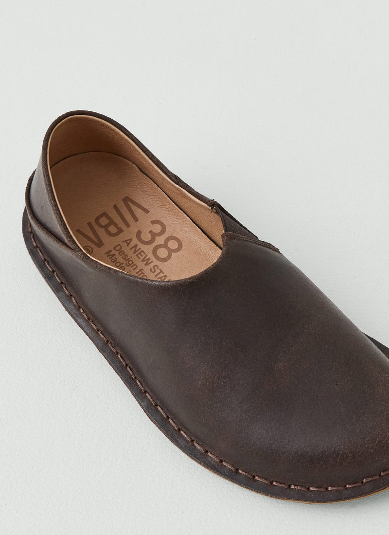 Vibae Zuma Waxed Suede Shoes | Dark Brown