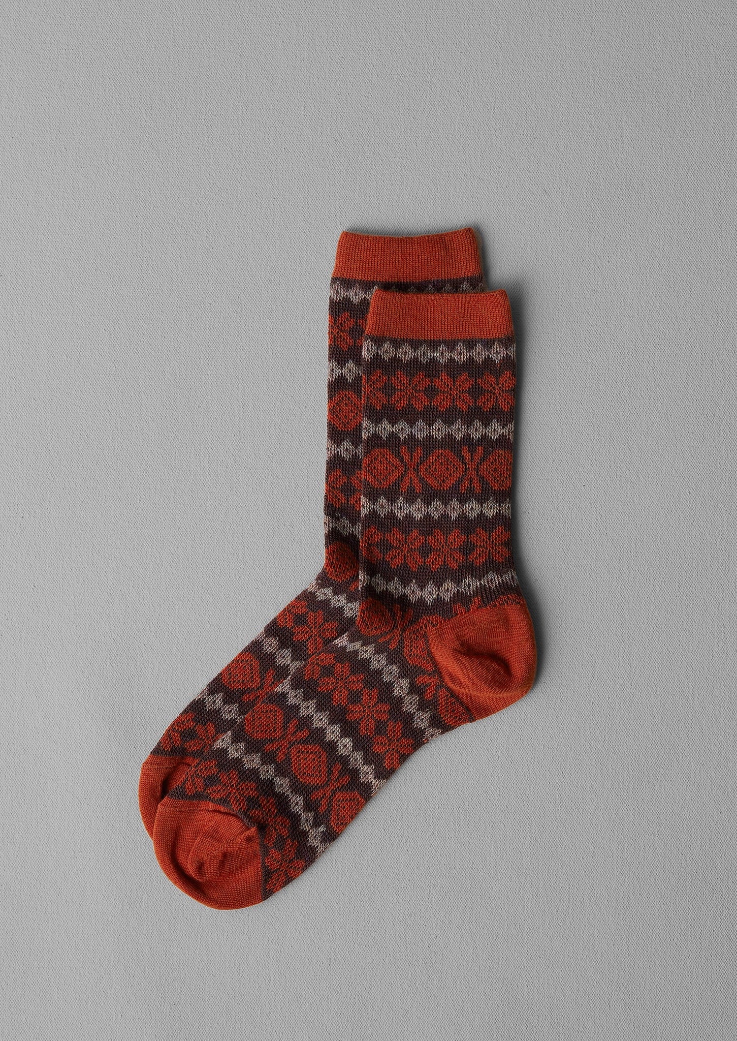 Fair Isle Wool Socks | Red Multi