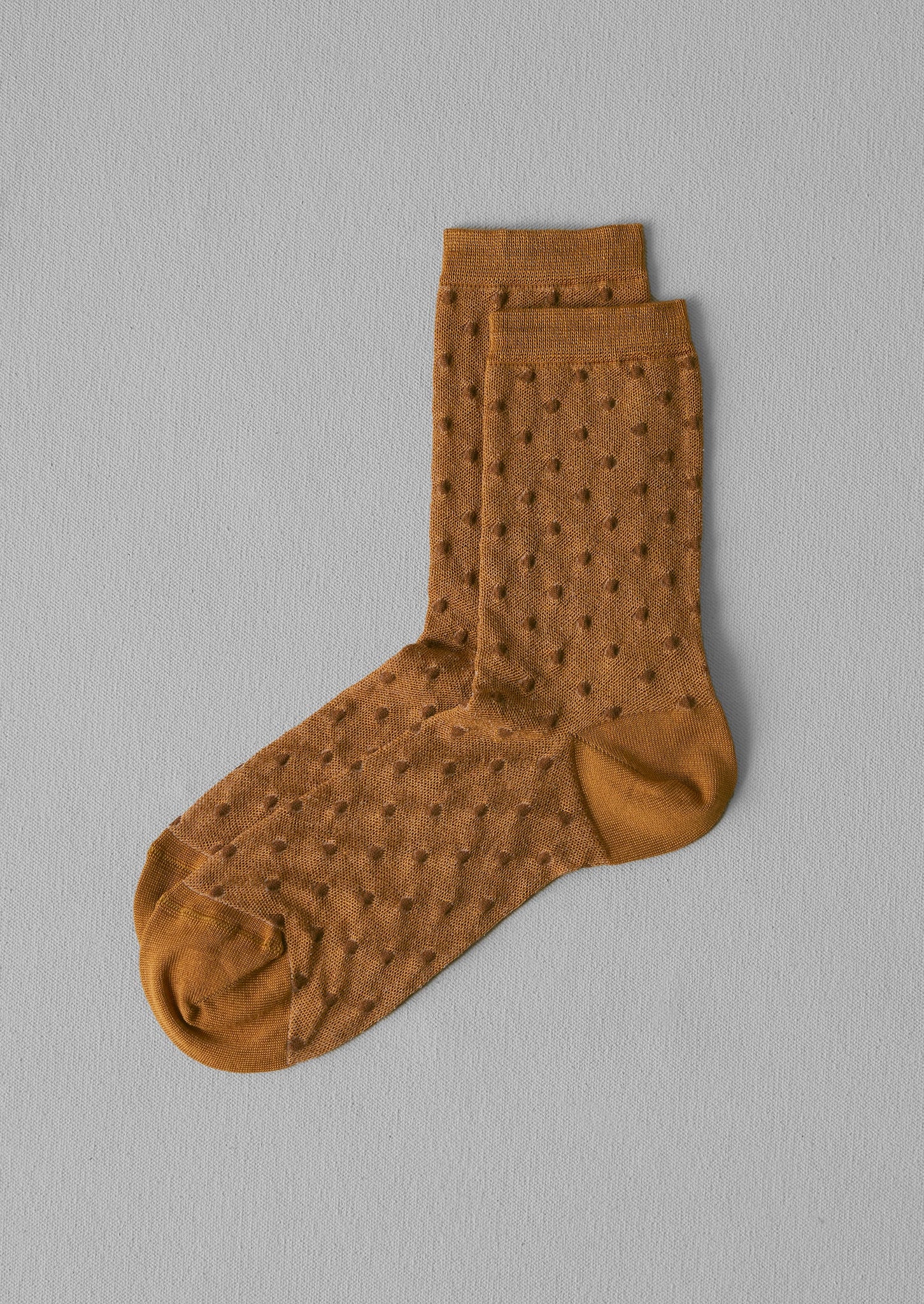 Maria La Rosa Silk Spot Socks | Ochre