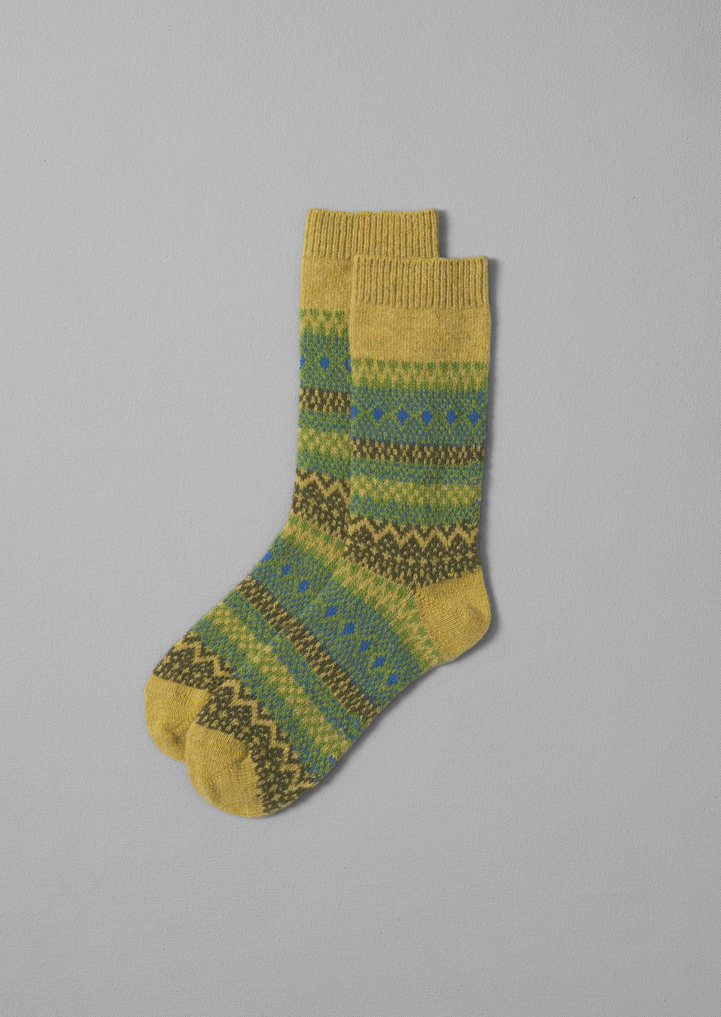 Jacquard Wool Socks | Green Multi