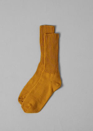 Escuyer Ribbed Socks | Mustard