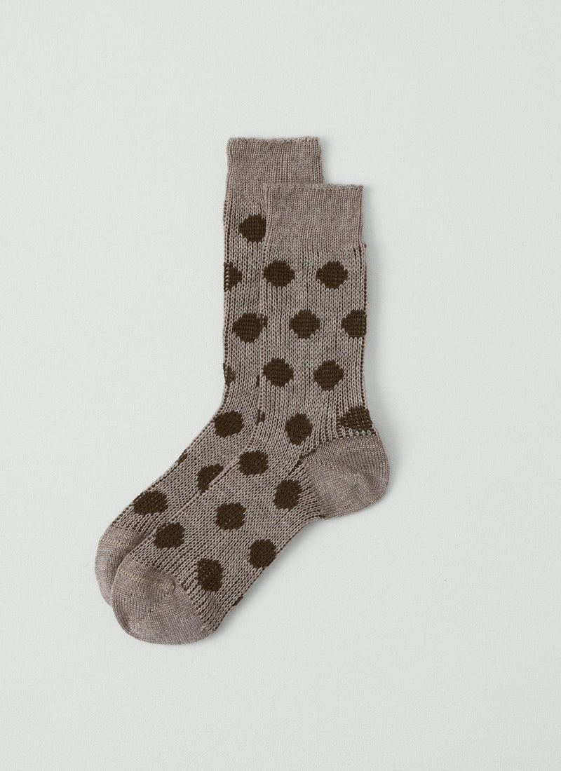 Maria La Rosa Spot Socks | Taupe/Mocha