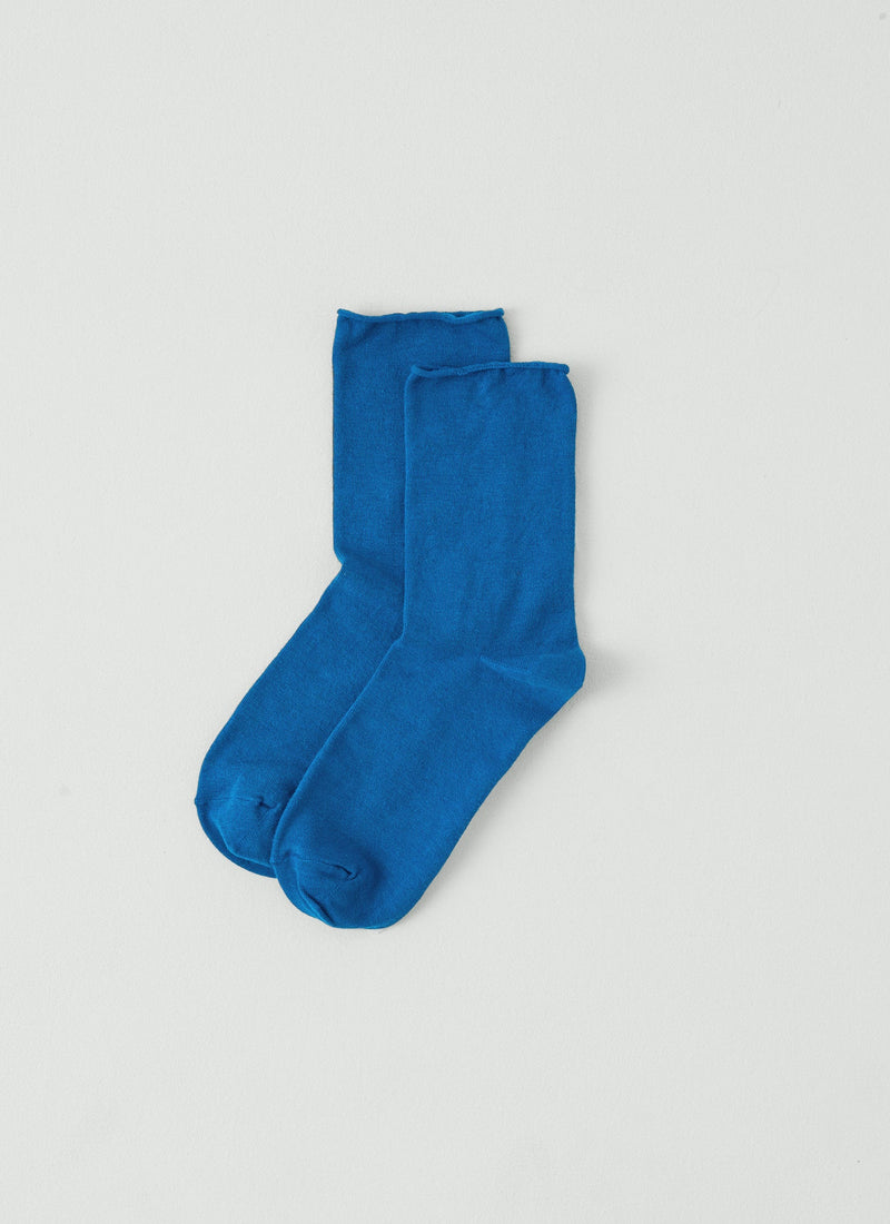 Fine Cotton Cashmere Socks | Cobalt