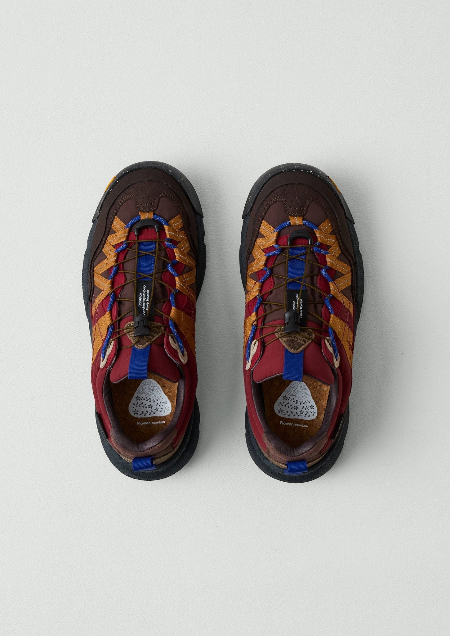 Flower Mountain Iwano 2 Panelled Trainers | Claret Red/Copper