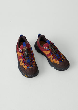 Flower Mountain Iwano 2 Panelled Trainers | Claret Red/Copper