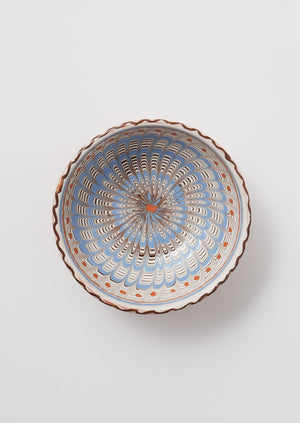 Casa de Folklore Horezu Bowl | Blue/Coral/White