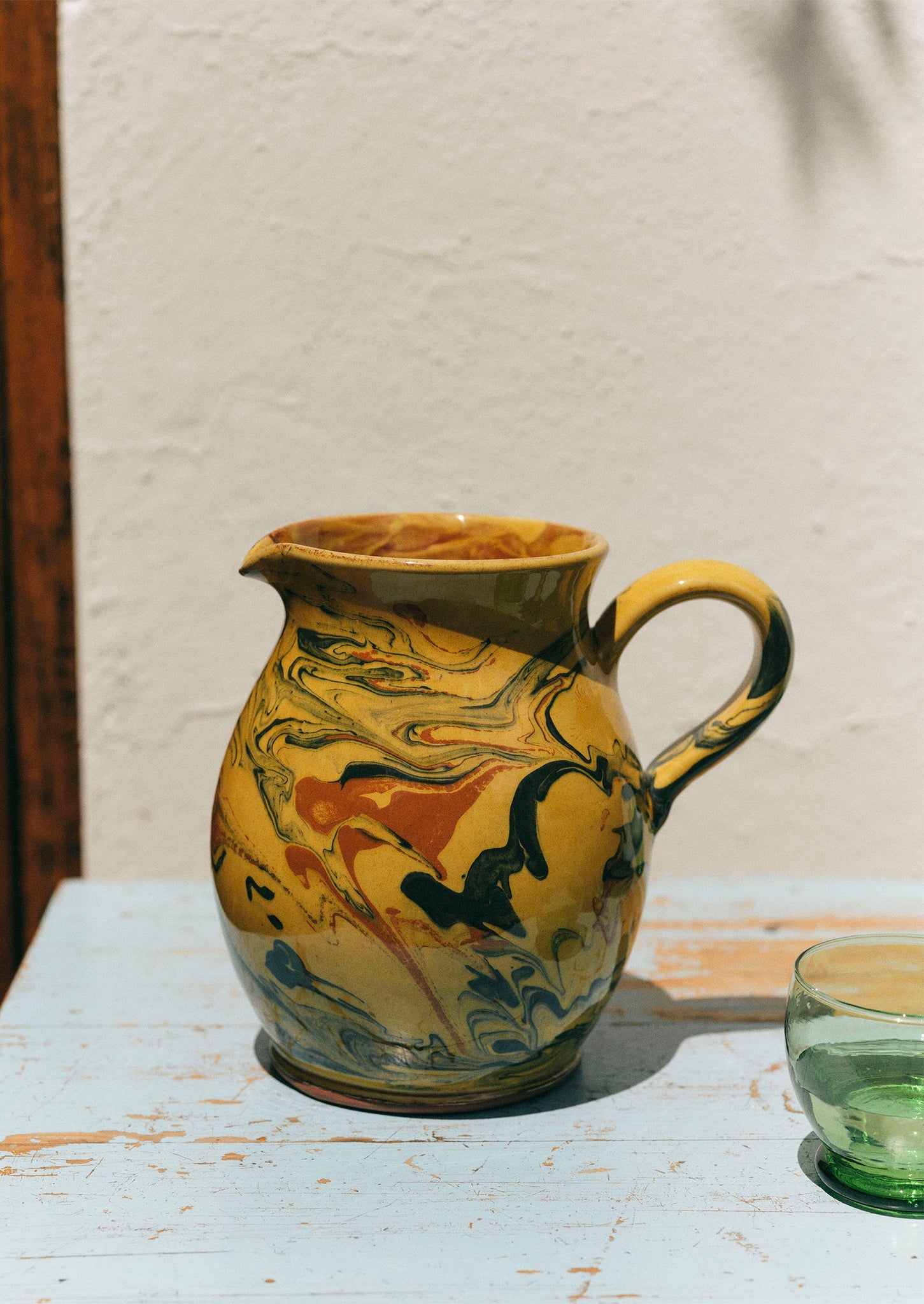 Poterie Barbotine Marbled Pitcher | Honey