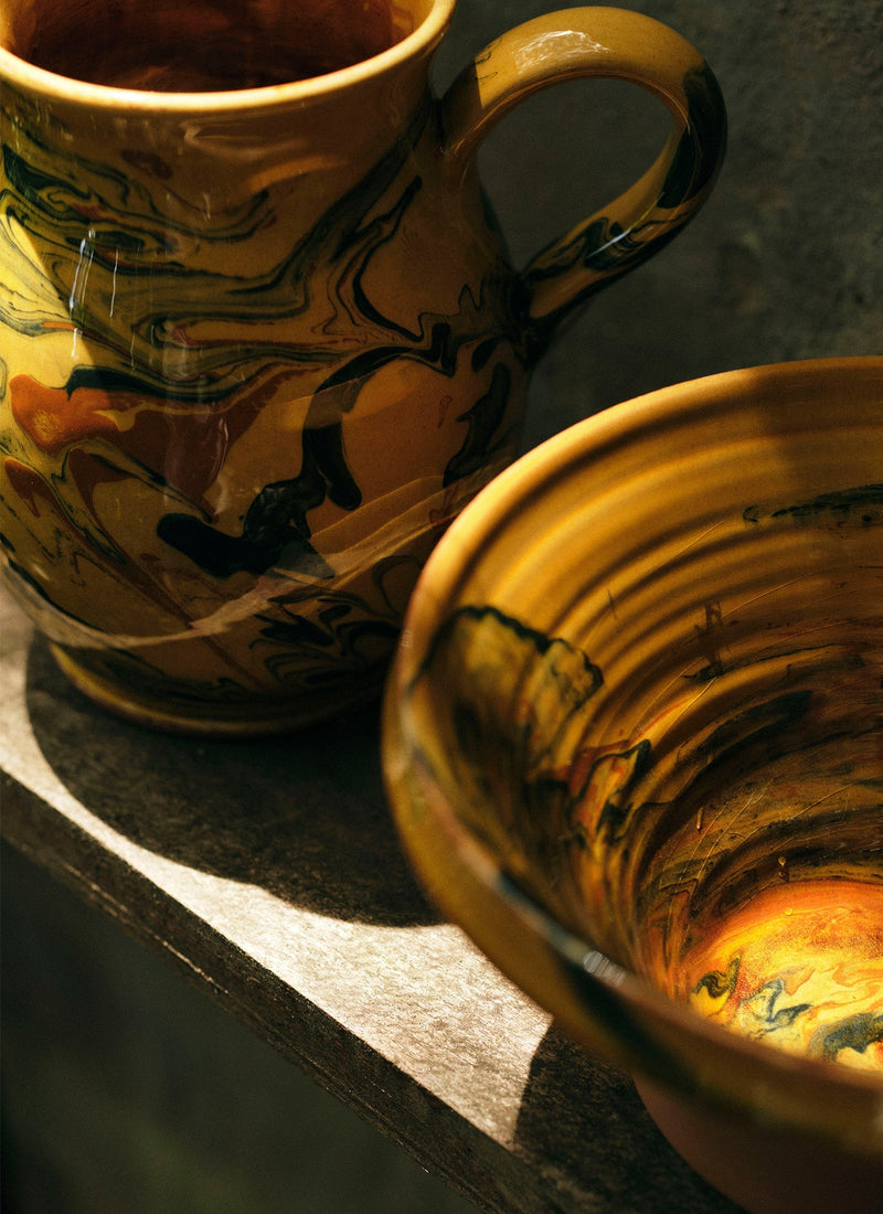 Poterie Barbotine Marbled Pitcher | Honey