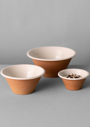 Willow Pottery Nesting Bowls | Terracotta/Ecru