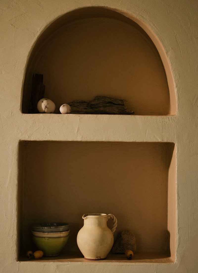 Poterie Barbotine Twisted Handle Pitcher | Cream