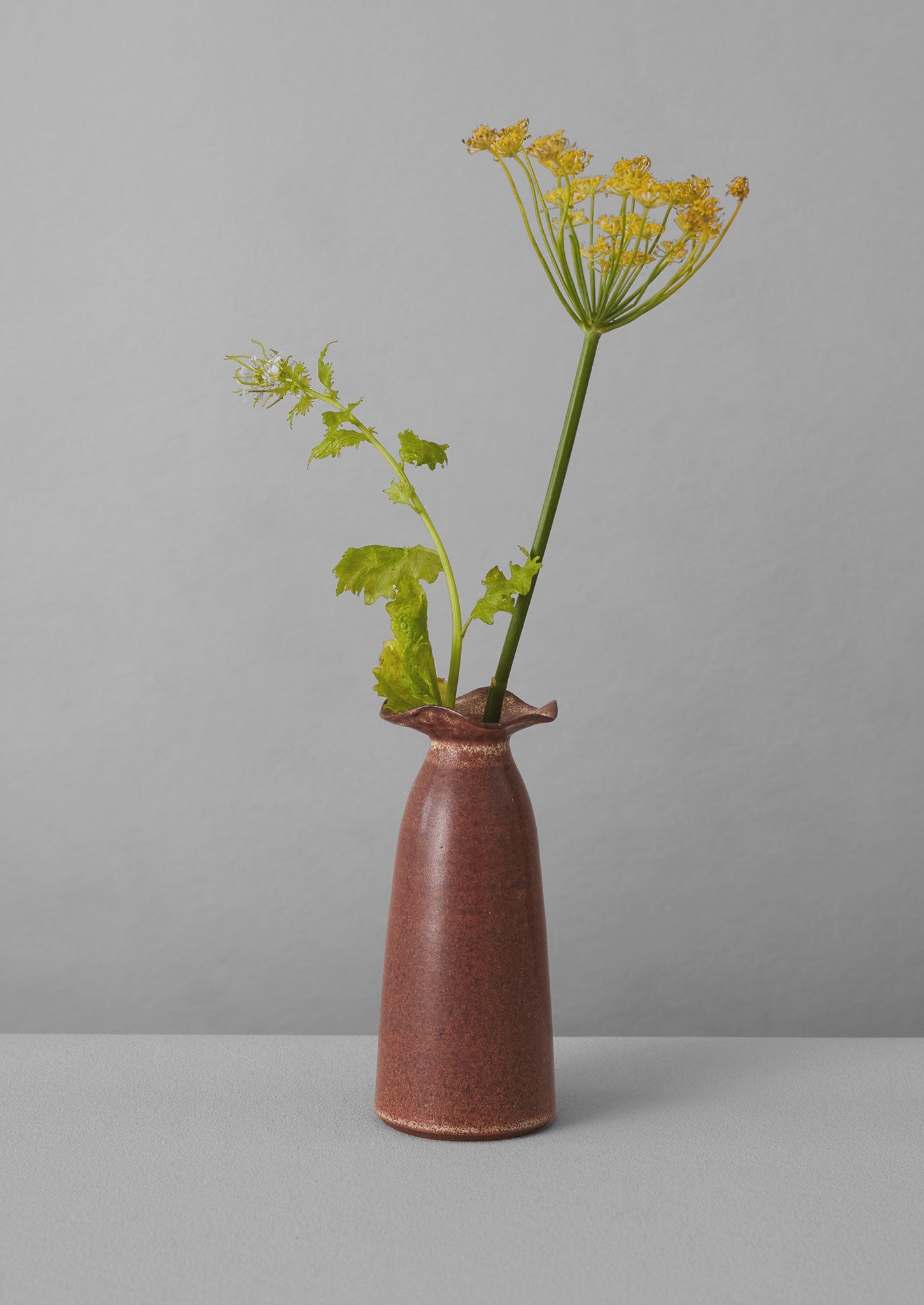 SZ Ceramics Frill Neck Vase | Chestnut