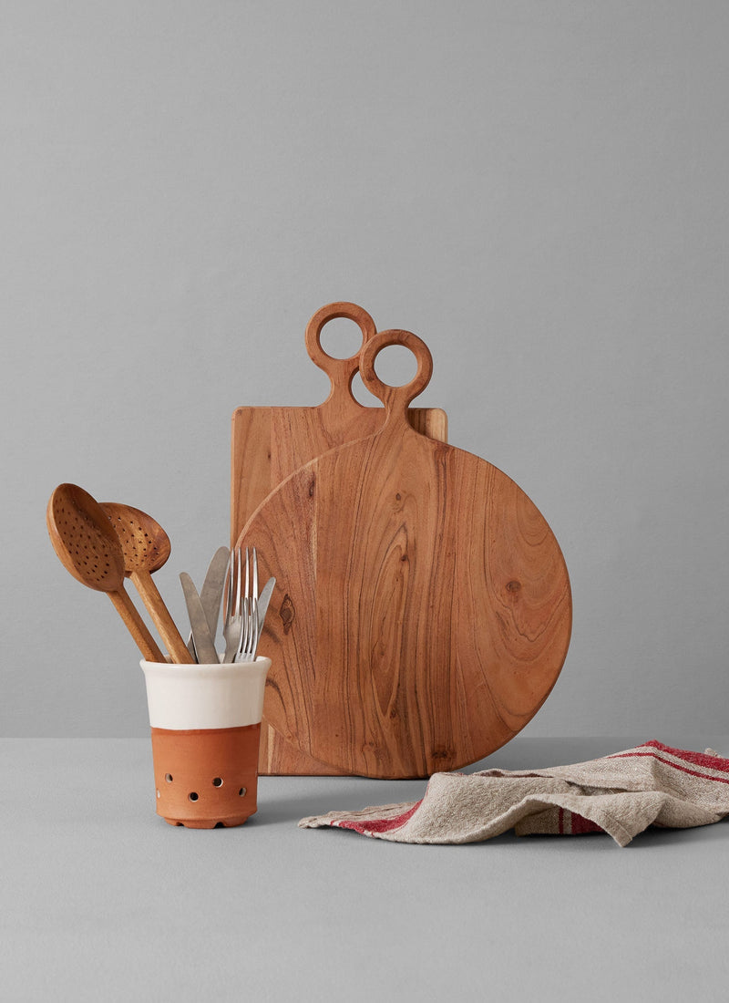 Willow Pottery Cutlery Drainer | Terracotta/Ecru