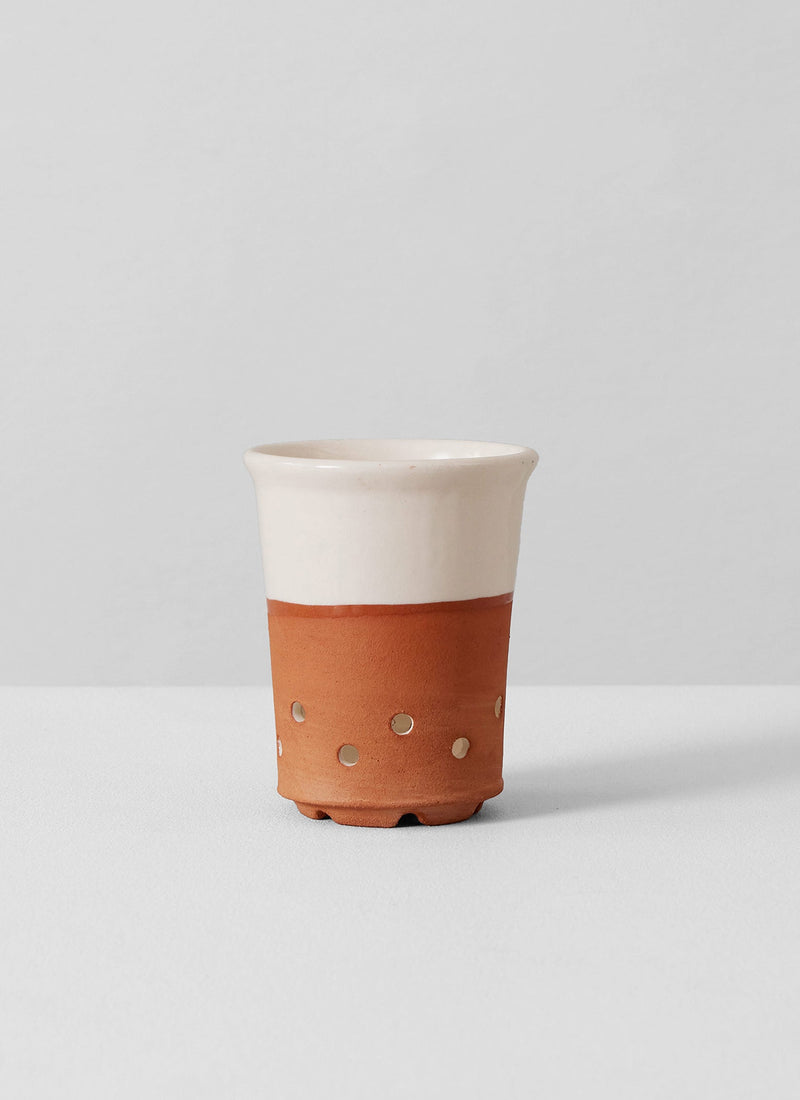 Willow Pottery Cutlery Drainer | Terracotta/Ecru