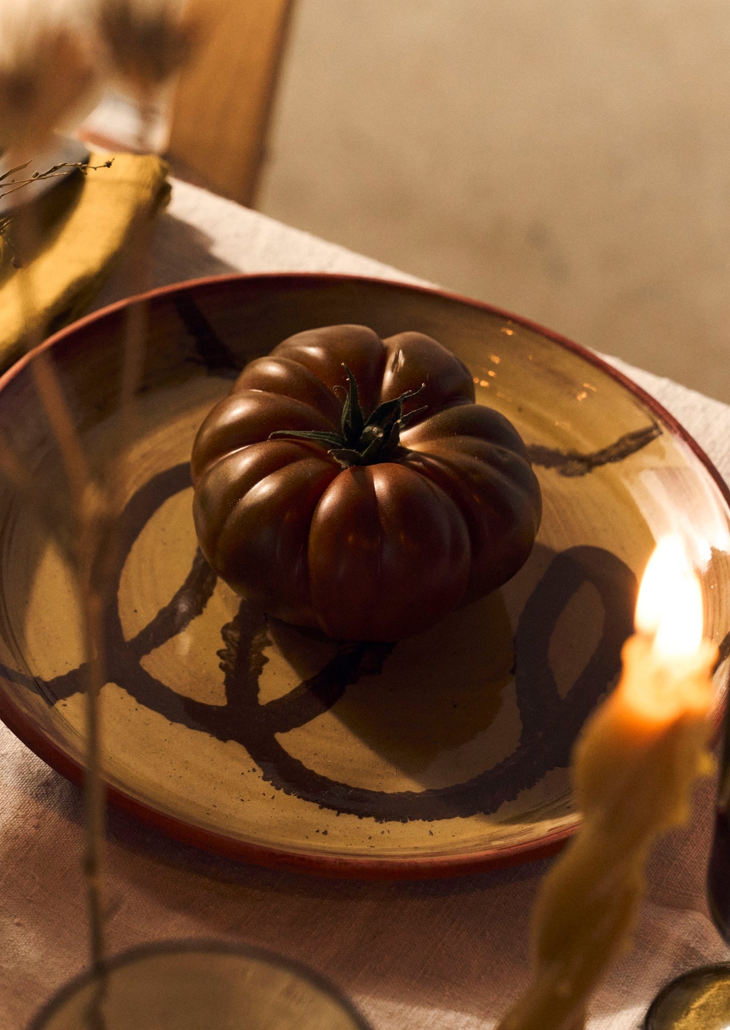 Ben Hall Slipware Plate | Honey/Terracotta