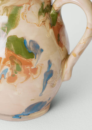 Poterie Barbotine Marbled Pitcher | Sand/Moss