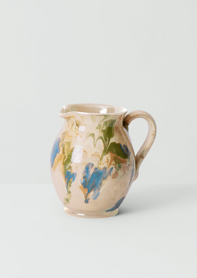 Poterie Barbotine Marbled Pitcher | Sand/Moss