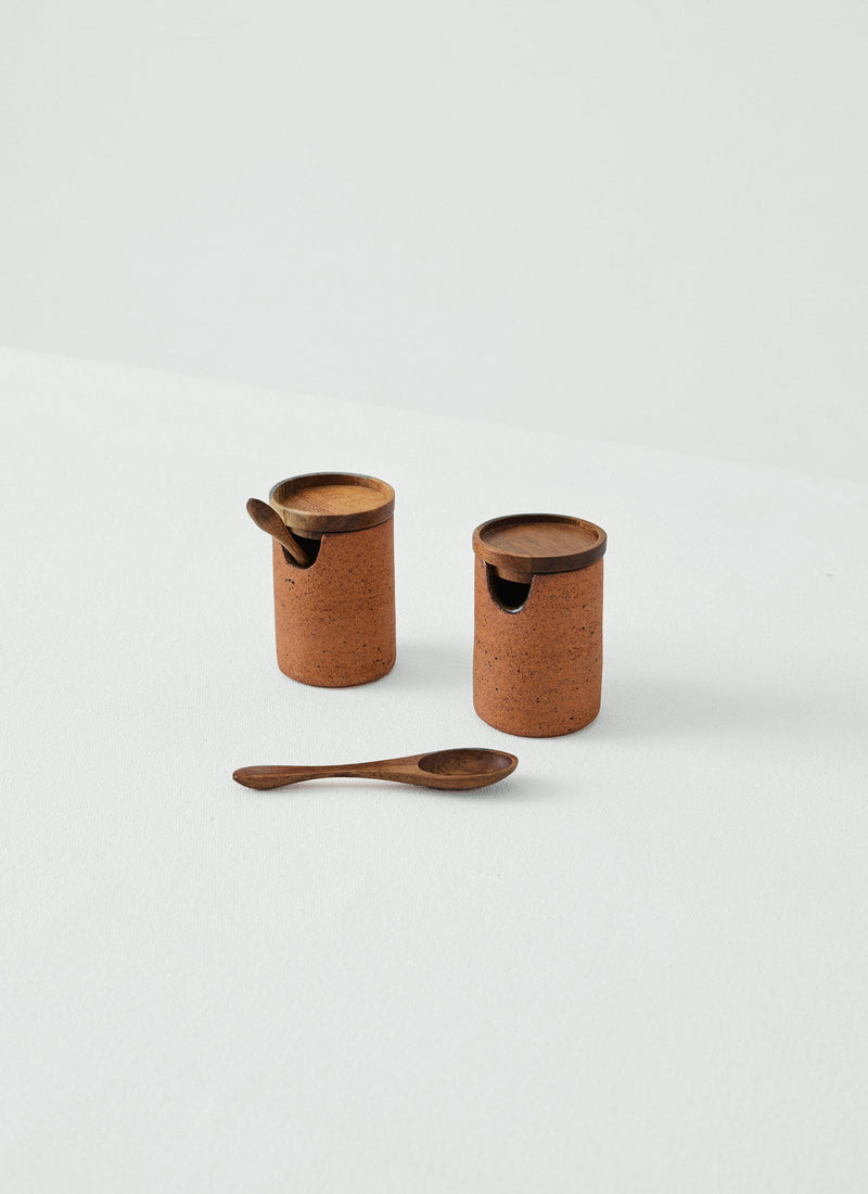 Cisco And The Sun Stoneware Salt and Pepper Set | Earth Green