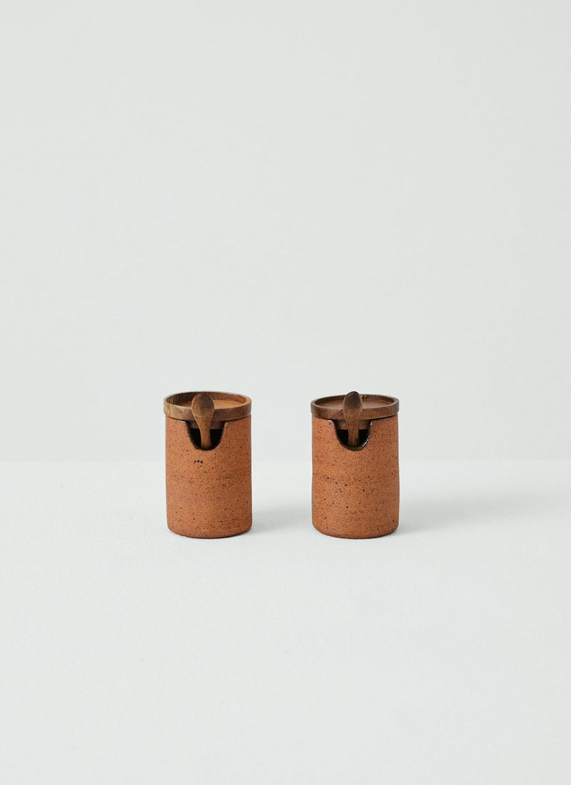 Cisco And The Sun Stoneware Salt and Pepper Set | Earth Green