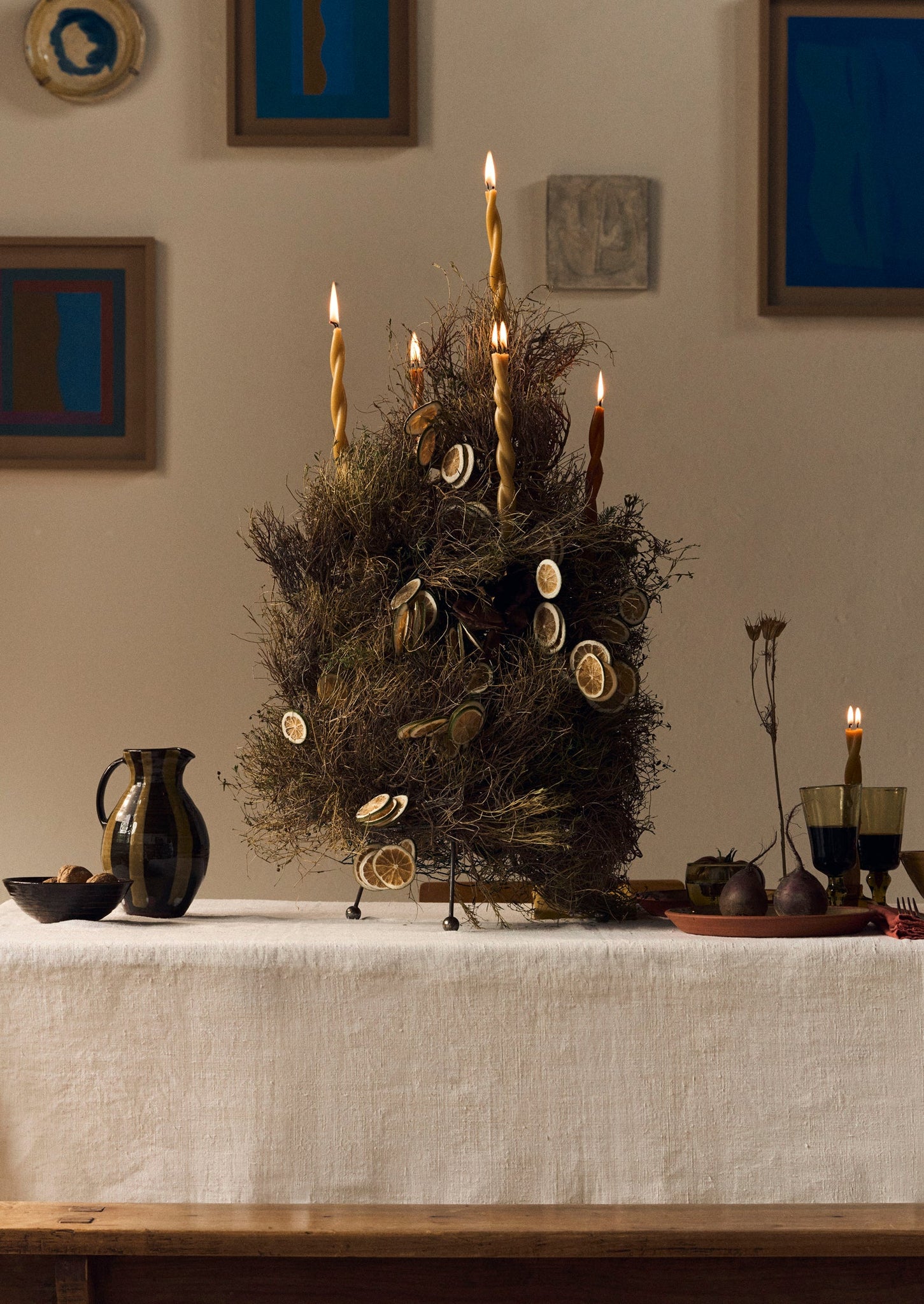 Lily Pearmain Stripe Jug | Peat/Terracotta