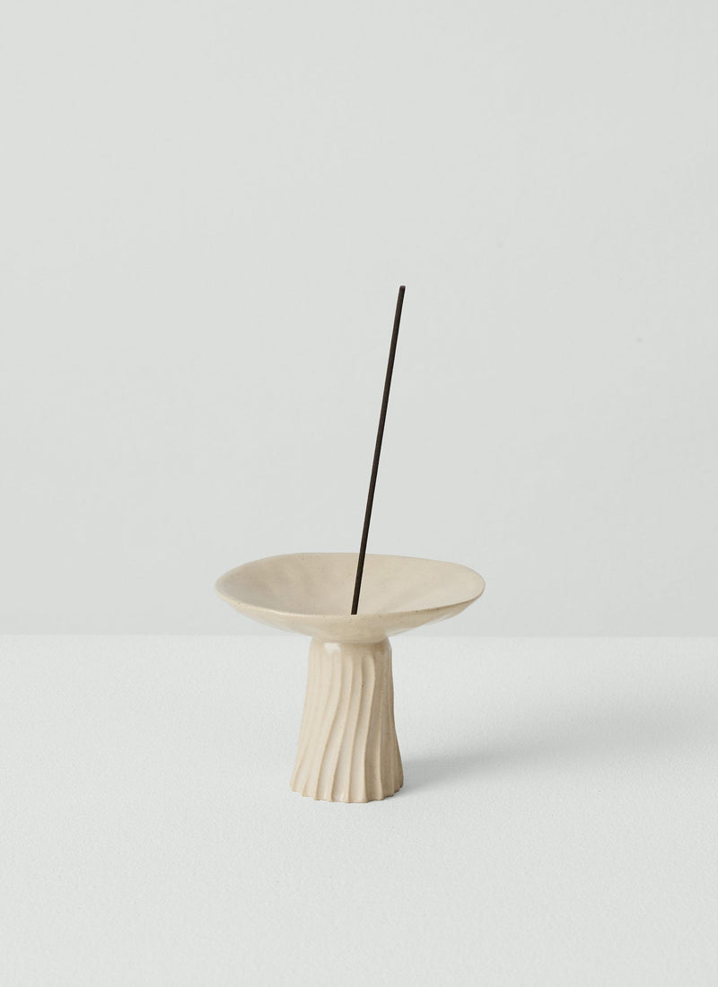 PPP Lab Hand-Pinched Stoneware Incense Holder | White