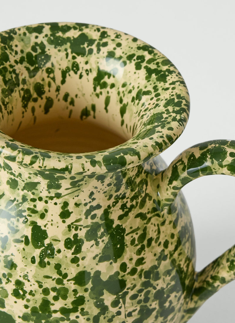 Cortona Splatter Jug | Cream/Leaf
