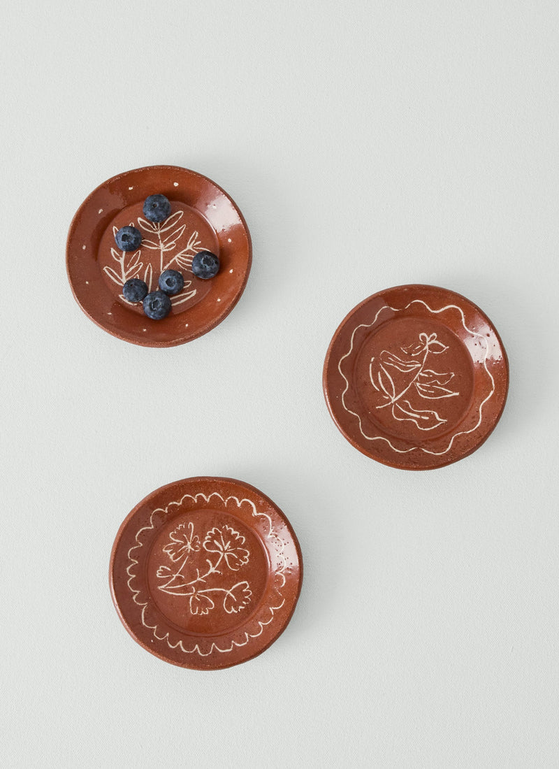 Celia Wood Basil Trinket Dish | Terracotta/Basil