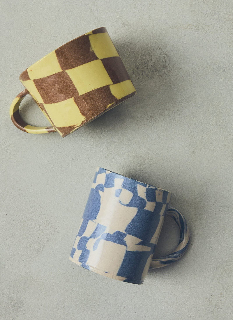 Fern Taylor Nerikomi Wide Mug | Chestnut/Pale Yellow