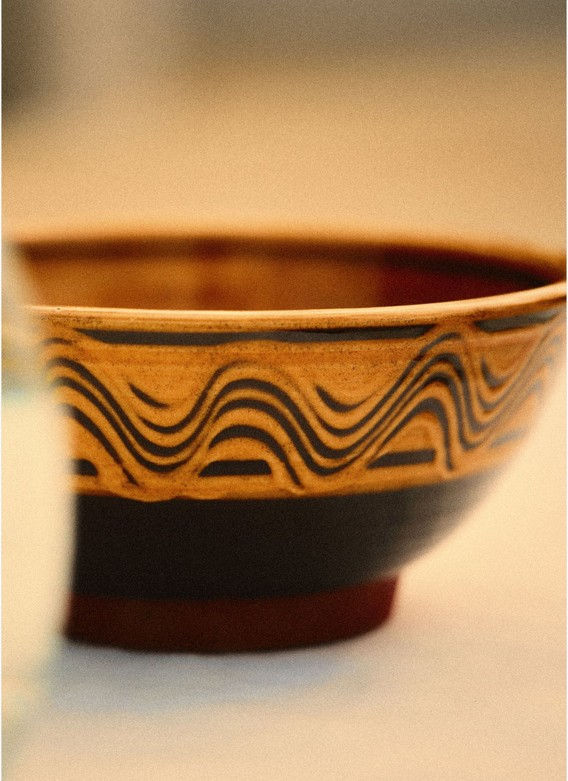 Matt Grimmitt Slipware Bowl | Honey/Terracotta