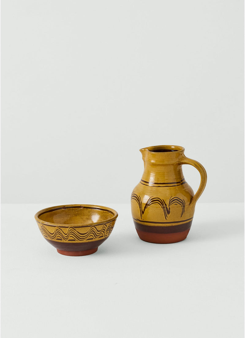 Matt Grimmitt Slipware Bowl | Honey/Terracotta