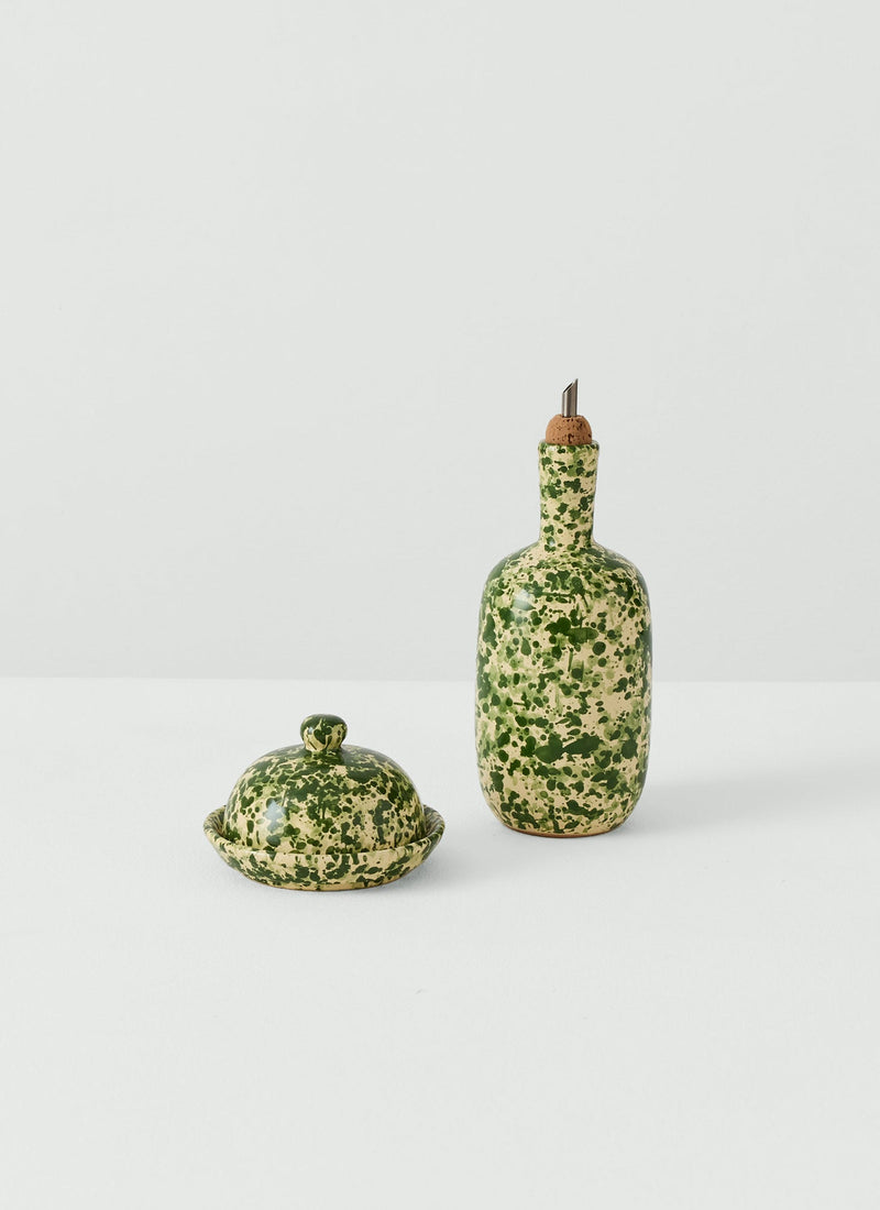 Cortona Splatter Oil Pourer | Cream/Leaf