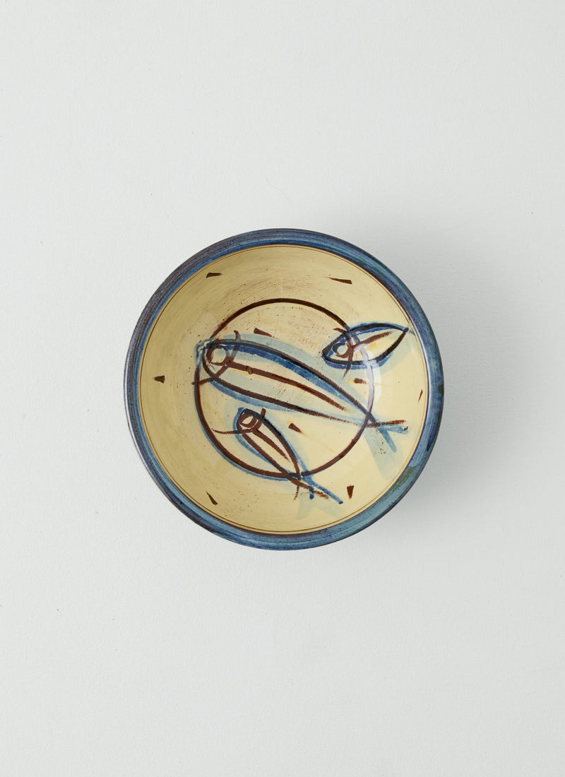 Jennifer Hall Sardine Salad Bowl | Cream/Blue