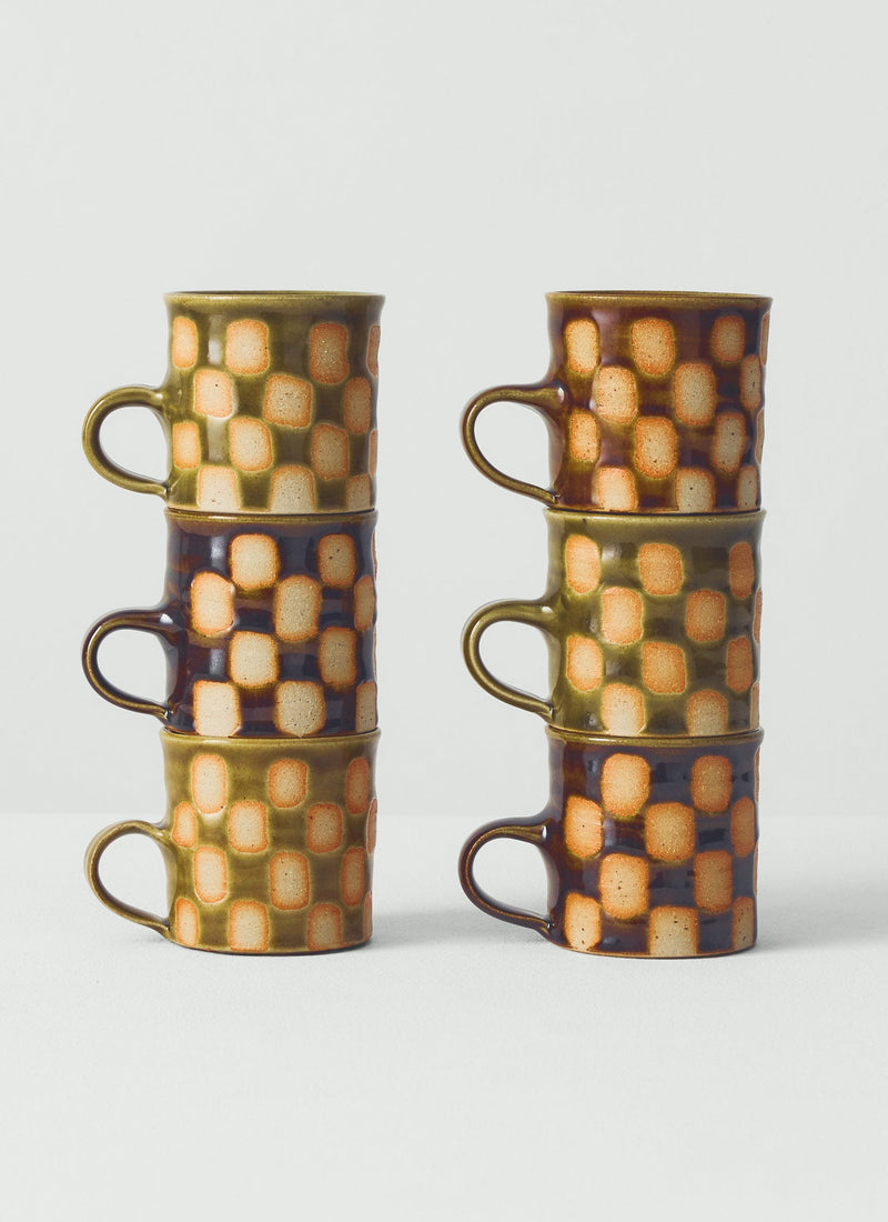 Edmund Davies Checkerboard Mug | Olive