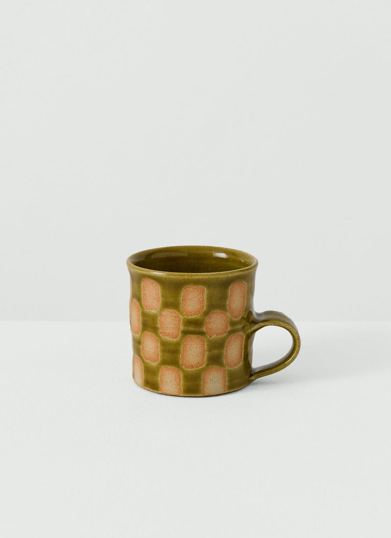 Edmund Davies Checkerboard Mug | Olive