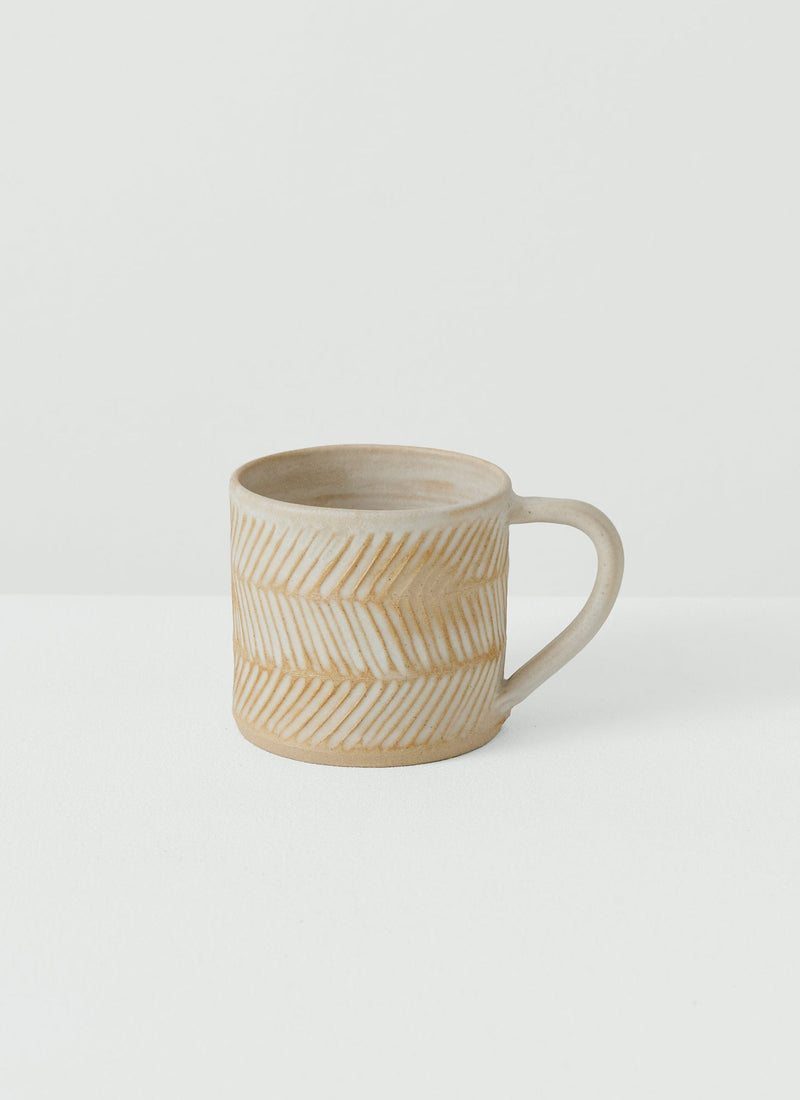 Elke Lucas Carved Mug | Cream