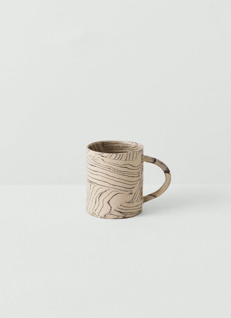 Fern Taylor Striped Nerikomi Mug | Off White/Black