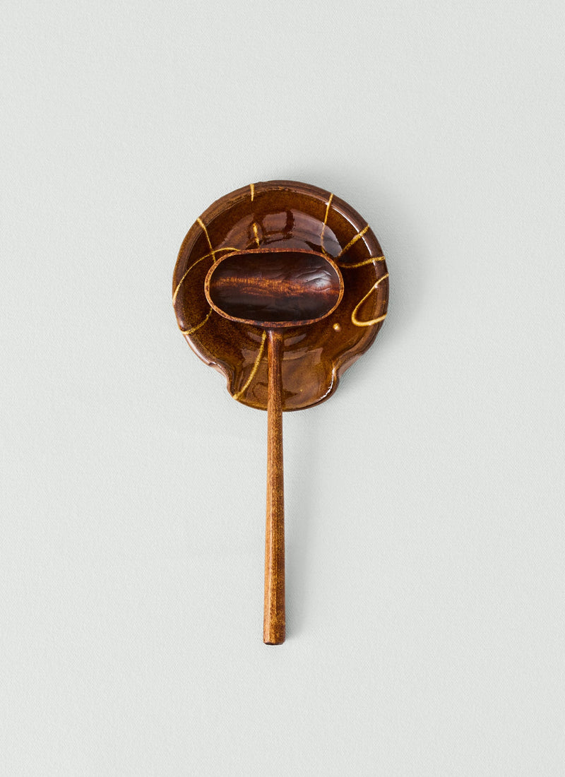 Mollie Milton Slipware Spoon Rest | Honey/Terracotta