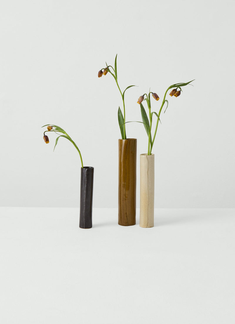Tom Lawson Small Cylindrical Vase | Dark Chocolate