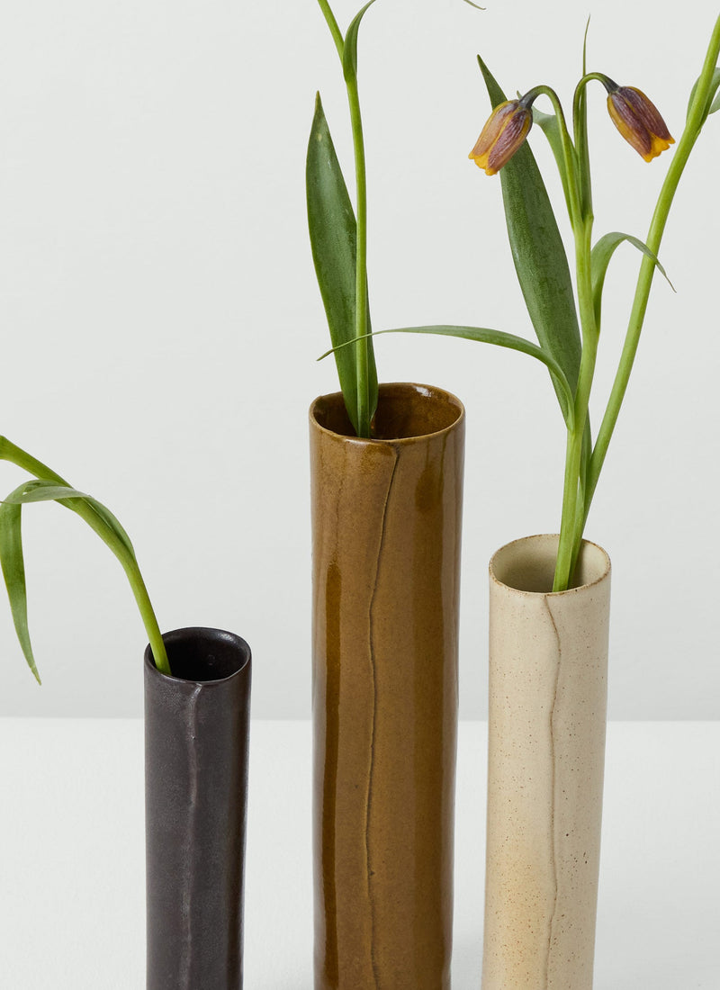 Tom Lawson Small Cylindrical Vase | Dark Chocolate